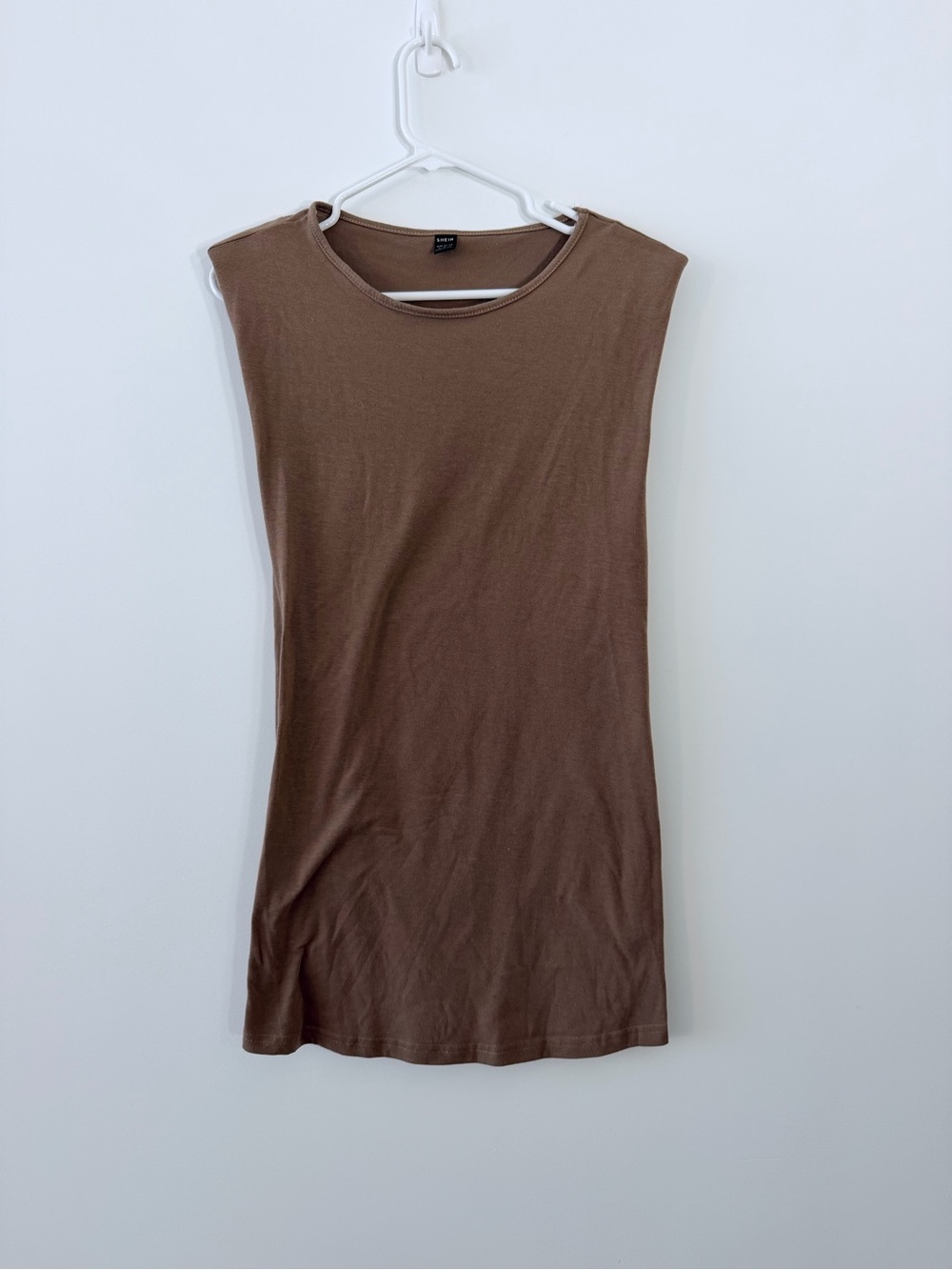 SHEIN Brown Sleeveless Mini Tank Dress